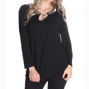 [Last 1!] CLOSET CLOSING Black Blouse Embellished